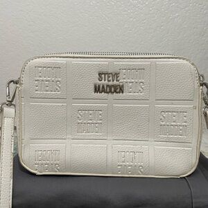 Steve Madden White Embossed Belt Bag